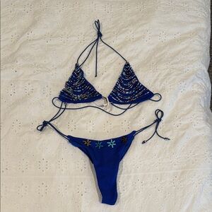 Royal Blue Bikini Top and Bottom Set